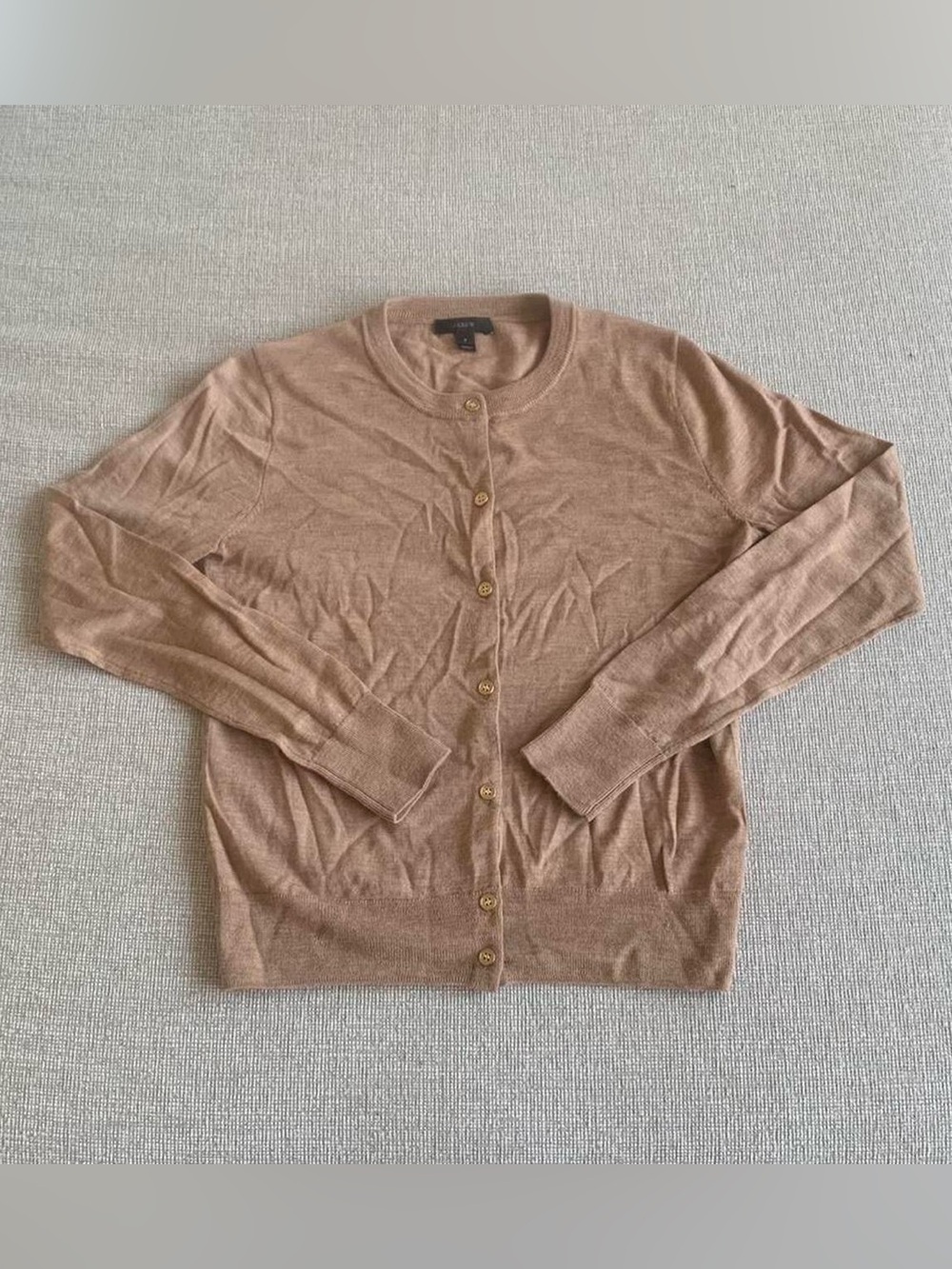 J. Crew 100% Merino Wool Light Brown Cardigan